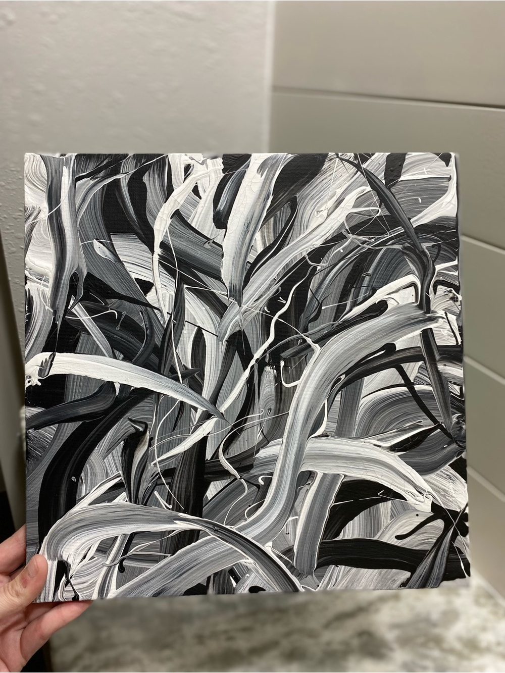 Black & White Abstract Canvas Art - Picture 2 of 7